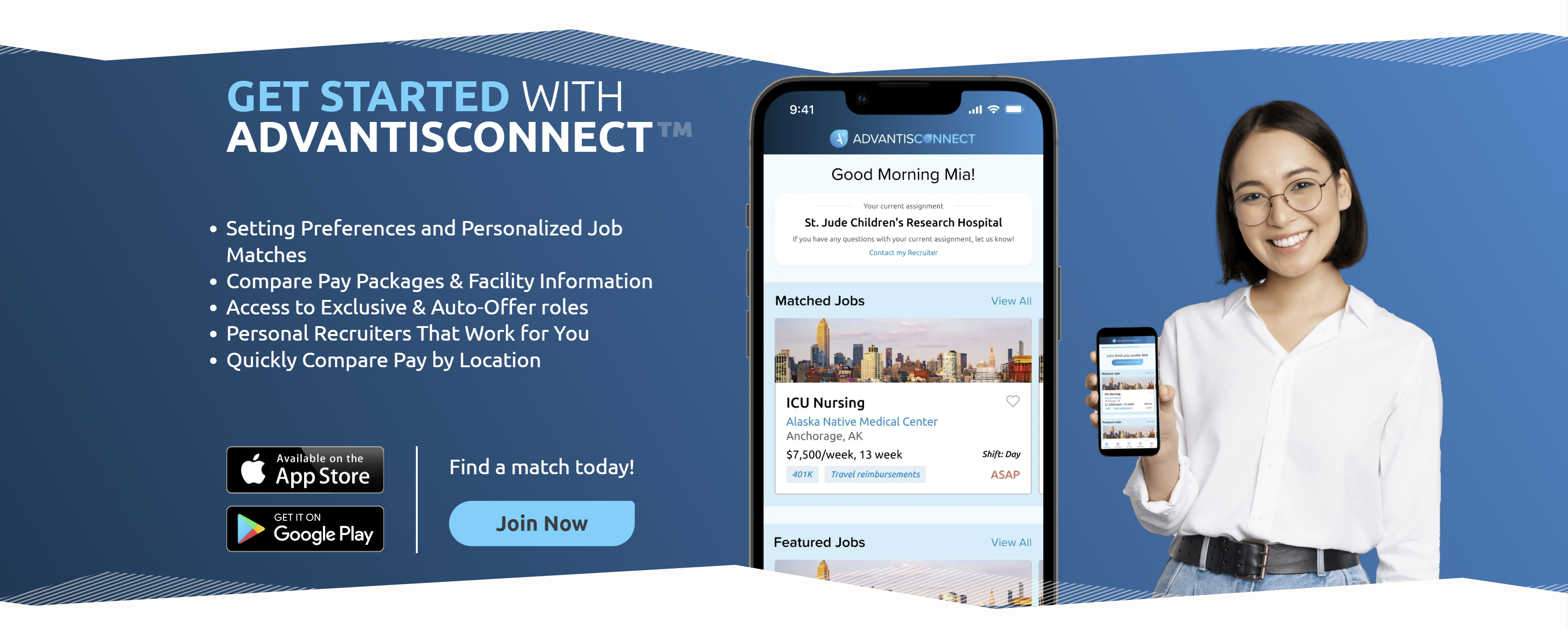Advantis Medical app call to action